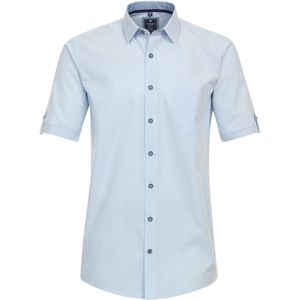 3 voor 99 | Redmond comfort fit overhemd, korte mouw, popeline, blauw geruit