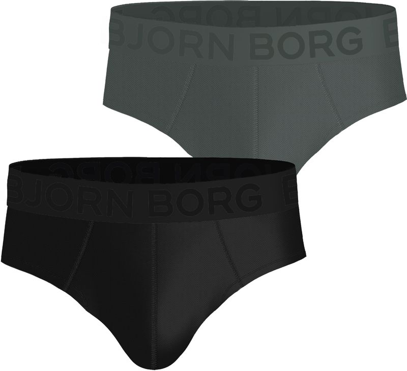 Bjorn Borg - Sports Mesh Brief - Heren Slips - Groen - Zwart - 2-pack