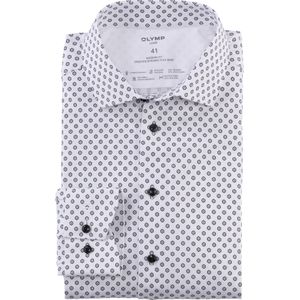 OLYMP Luxor 24/7 modern fit overhemd, structuur, wit dessin
