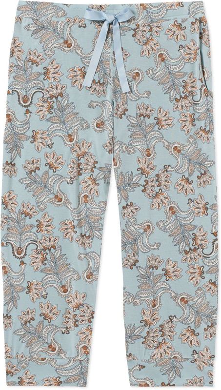 SCHIESSER Mix+Relax nachtkleding dames, dames loungebroek 3/4 lengte modal paisley bluebird