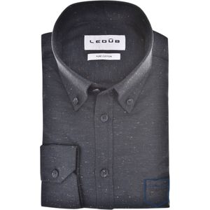 Ledub modern fit overhemd, flanel, donkerblauw