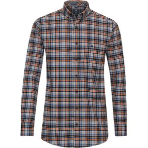 3 voor 99 | Redmond comfort fit overhemd, popeline, blauw geruit