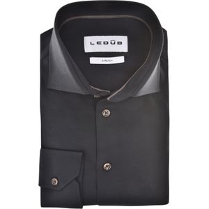 Ledub modern fit overhemd, mouwlengte 72 cm, popeline, zwart