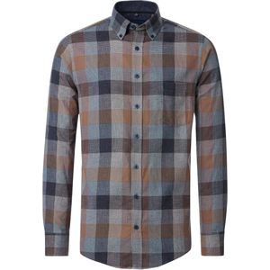 CASA MODA - Sport Comfort Fit - Overhemd - Beige - Flanel, Strijkvriendelijk, Boordmaat: 39-40