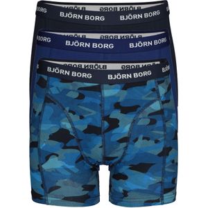 Bjorn Borg boxershorts Essential (3-pack), heren boxers normale lengte, blauw Total Eclipse -  Maat: XXL