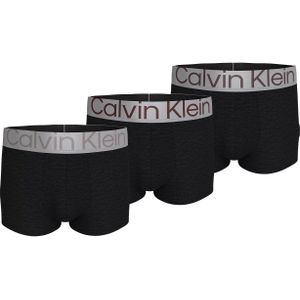 Calvin Klein Trunk (3-pack), heren boxers normale lengte, zwart met gekleurde tailleband