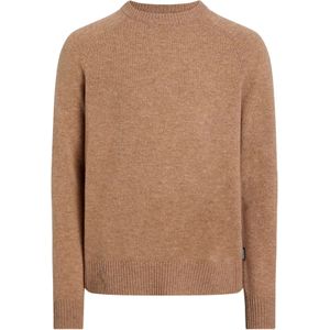 Calvin Klein heren pullover wol, donker camel melange