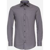 VENTI - Body Fit Overhemd - Bruin Dessin - Popeline