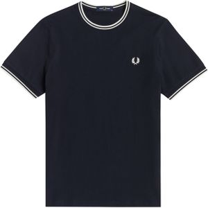 Fred Perry Twin Tipped regular fit T-shirt M1588, korte mouw O-hals, blauw -  Maat: L