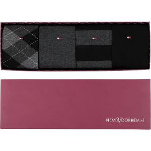 Cadeaubox Tommy Shades of grey Box; 8 paar Tommy Hilfiger sokken grijs