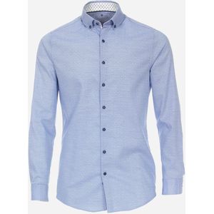3 voor 99 | Redmond slim fit overhemd, dobby, blauw dessin 43/44