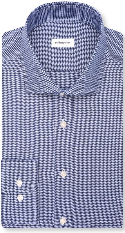 Seidensticker - Businessoverhemd - Zwart - Slim 1/1 Kent Kraag Structuur