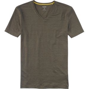 OLYMP Level Five Casual body fit T-shirt, olijfgroen -  Maat: M