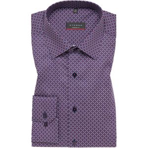 ETERNA modern fit overhemd overhemd, twill, rood, wit en blauw dessin