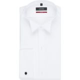 Seidensticker regular fit overhemd, smoking overhemd enkel manchet, popeline, wit
