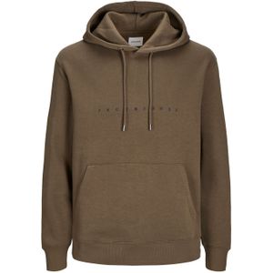 JACK & JONES Star jj sweat hood regular fit, heren hoodie katoenmengsel met capuchon, kaki