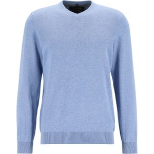 MARVELIS modern fit trui katoen, V-hals, lichtblauw -  Maat: 4XL