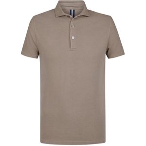 Profuomo slim fit heren polo, taupe -  Maat: L