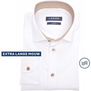 Ledub modern fit overhemd, mouwlengte 7, wit