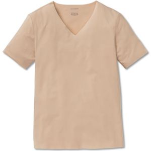 SCHIESSER Laser Cut T-shirt (1-pack), heren shirt korte mouwen claykleurig -  Maat: M