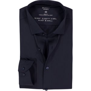 OLYMP - 24/7 Level 5 - Body Fit Overhemd - Marine Blauw - Strijkvriendelijk