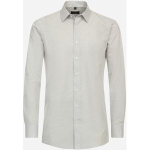 3 voor 99 | Redmond comfort fit overhemd, popeline, grijs met wit dessin