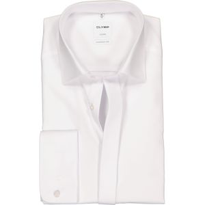 OLYMP Luxor comfort fit overhemd, smoking overhemd, wit, gladde stof met Kent kraag 47