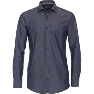 VENTI - Modern Fit Overhemd - Blauw - Strijkvriendelijk