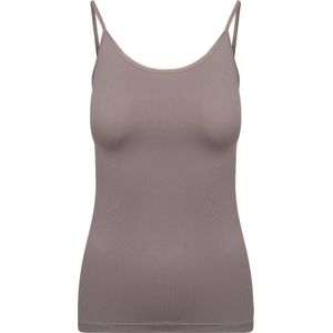 RJ Bodywear Pure Color dames spaghetti top (1-pack), taupe -  Maat: XL