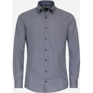 VENTI modern fit overhemd, dobby, blauw geruit 37