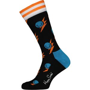 Happy Socks Smile Flash Crew Sock, blij sportief zwart