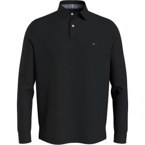 Tommy Hilfiger - 1985 Regular Ls Polo-b - Heren Polo - Zwart - Lange Mouw