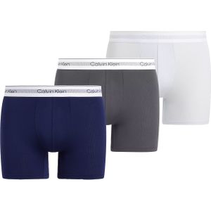 Calvin Klein Boxer Briefs (3-pack), heren boxers extra lang, blauw, grijs, heel lichtblauw