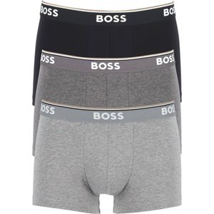 HUGO BOSS Power trunks (3-pack), heren boxers kort, grijs, grijs, zwart -  Maat: L