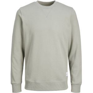 JACK & JONES Basic sweat crew neck regular fit, heren sweatshirt katoenmengsel met O-hals, grijs