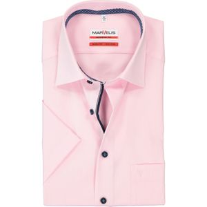 MARVELIS modern fit overhemd, korte mouw, roze (contrast) 46