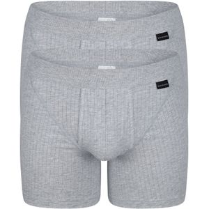 SCHIESSER Authentic shorts (2-pack), met gulp, grijs -  Maat: S