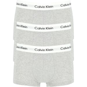 Calvin Klein low rise trunks (3-pack), lage heren boxers kort, grijs melange -  Maat: M