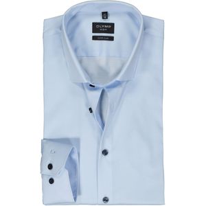 OLYMP No. 6 Six super slim fit overhemd, mouwlengte 7, structuur, lichtblauw
