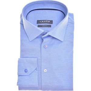 Ledub slim fit overhemd, middenblauw