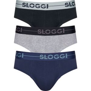 Sloggi Men GO Mini, heren slips (3-pack), zwart, blauw, grijs -  Maat: M