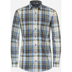 3 voor 99 | Redmond comfort fit overhemd, popeline, bruin geruit