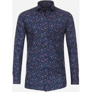CASA MODA comfort fit overhemd, dobby, blauw dessin 44