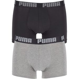 Puma Basic Boxer heren (2-pack), zwart en donkergrijs -  Maat: XXL