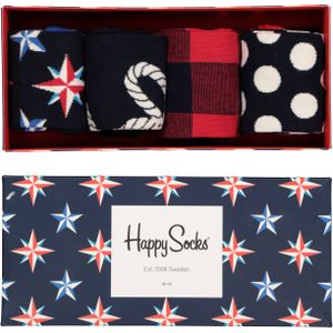 Happy Socks, Nautical Gift Box in rood-wit-blauw - Unisex - Maat: 41-46