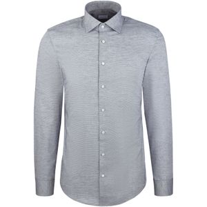 Seidensticker slim fit overhemd, structuur, blauw