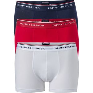 Tommy Hilfiger trunks (3-pack), heren boxers normale lengte, rood, wit en blauw -  Maat: 4XL