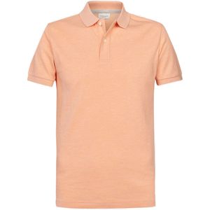 Profuomo slim fit heren polo, zalm roze
