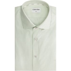 Calvin Klein modern fit overhemd, Thermo Micro Check Fitted Shirt, groen geruit 44