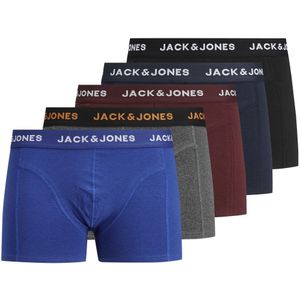 JACK & JONES Jacblack friday trunks (5-pack), heren boxers normale lengte, zwart, blauw, donkerrood en grijs -  Maat: XXL